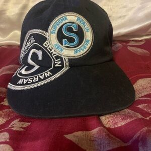 Supreme Black Cap with Berlin Warsaw Patches
